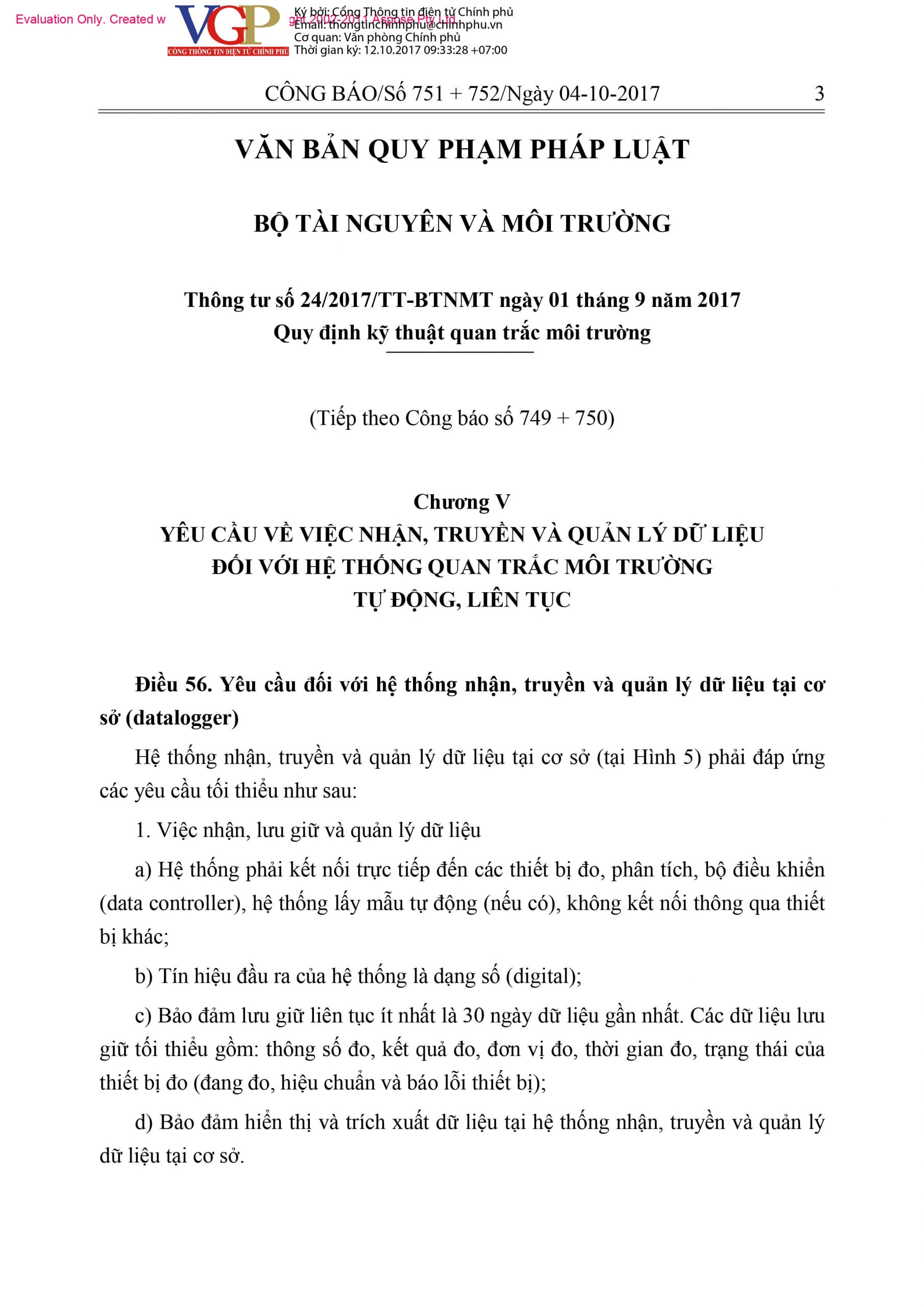 Thông Tư 24/2017/Tt-Btnmt - Dcen- Duca Viet Nam Co., Ltd